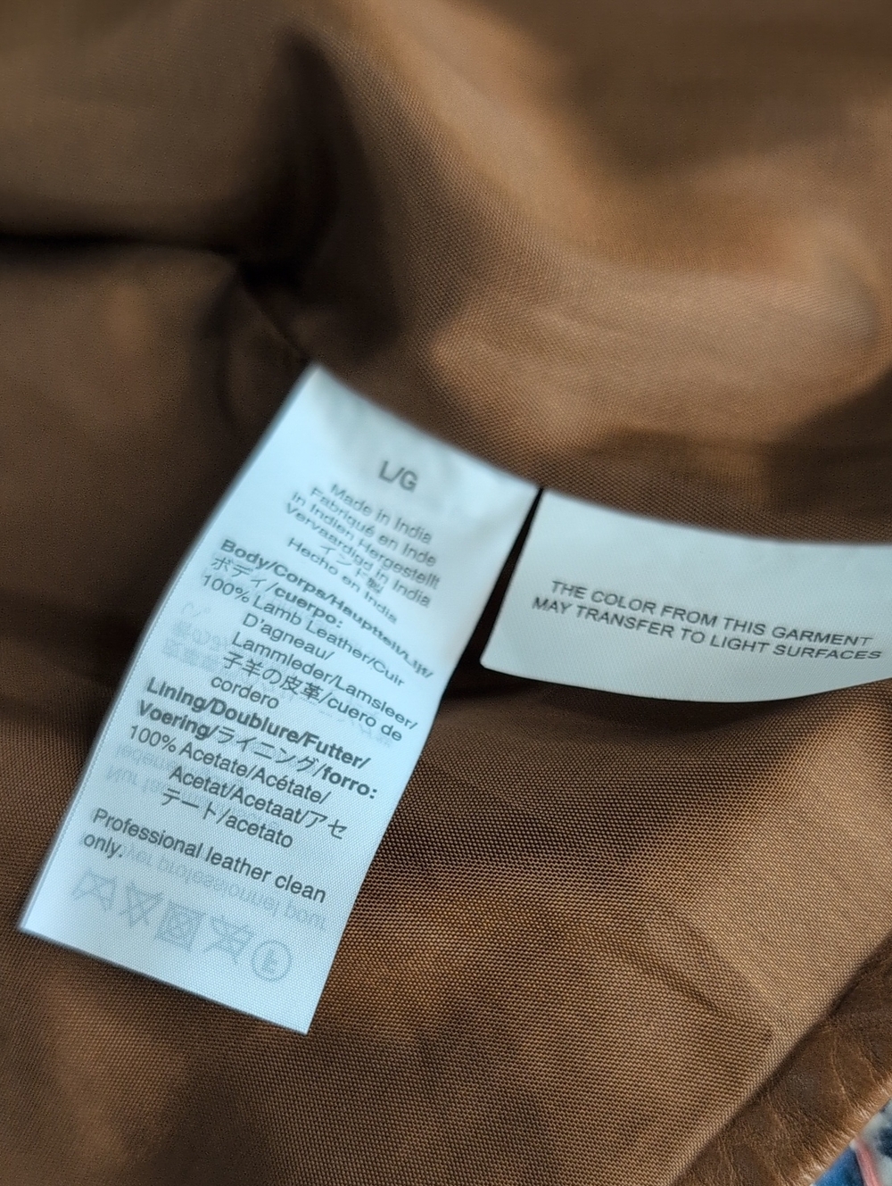 Madewell Tan lamb Leather Moto Jacket L - Picture 9 of 9